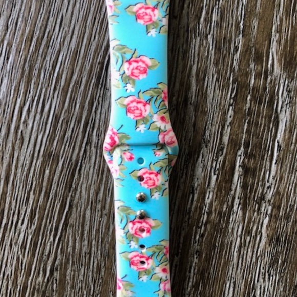 Floral Silicone Apple Smart Watch Bands - Picture 4 of 7